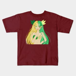 Anime Japanese cartoon style , pineapple girl Kids T-Shirt